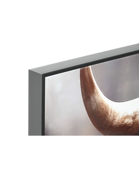 Cadre Home ESPRIT Noir Doré Moderne Taureau Laqué 100 x 4 x 100 cm (2 Unités)