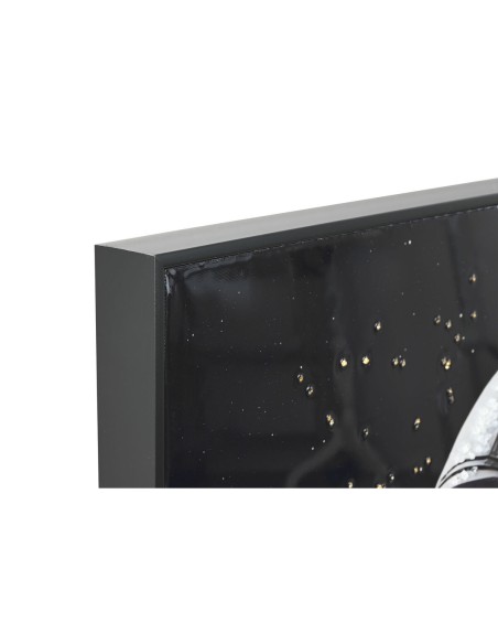 Cadre Home ESPRIT Bleu Noir Moderne Astronaute Laqué 100 x 4 x 100 cm (2 Unités)
