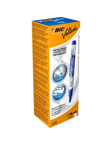Marqueur Bic Velleda Bleu (12 Pièces)
