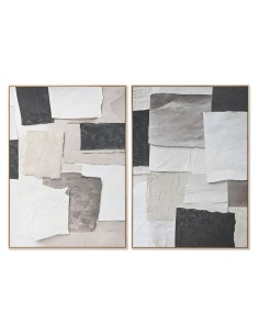 Cadre Home ESPRIT Blanc Noir Beige Abstrait 103 x 4,3 x 143 cm (2 Unités)