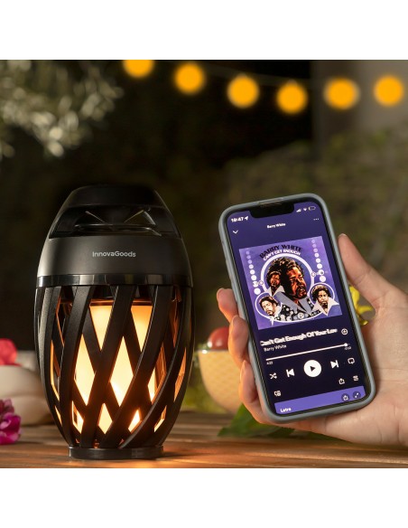 Haut-Parleur Sans Fil avec LED Effet Flamme Spekkle InnovaGoods