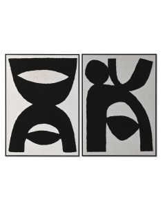 Cadre Home ESPRIT Noir Beige Abstrait 103 x 4,3 x 143 cm (2 Unités)
