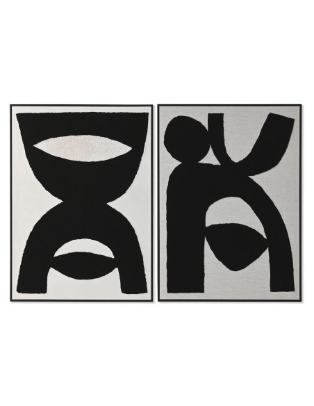 Cadre Home ESPRIT Noir Beige Abstrait 103 x 4,3 x 143 cm (2 Unités)
