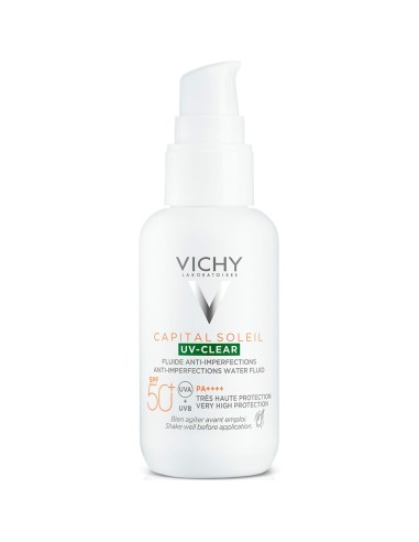 Protecteur Solaire Fluide Vichy Capital Soleil Uv Clear Spf 50+ 40 ml Anti-imperfections