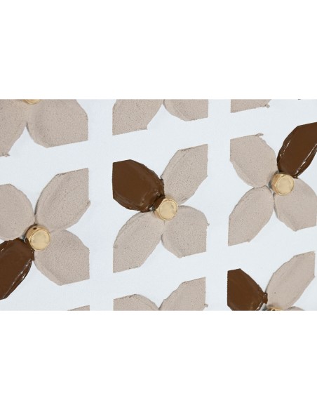 Cadre Home ESPRIT Blanc Beige Doré Moderne Urbaine 90 x 3,5 x 120 cm (2 Unités)