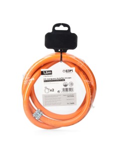 Tube de gaz butane EDM 74195 Butaflex 1,5 m 9 x 15 mm Double couche 2 pince