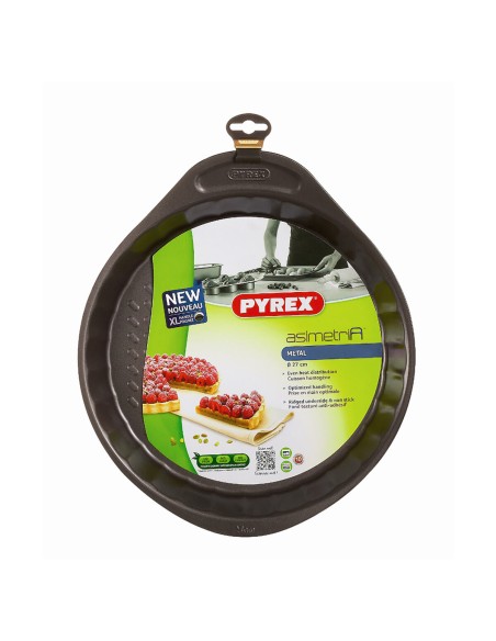 Moule pour four Pyrex Asimetria Rond Noir Plat 27 x 4 cm (6 Unités)