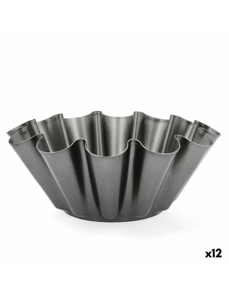 Moule à flan Quid Sweet Grey Noir Métal 23 x 9 cm (12 Unités)