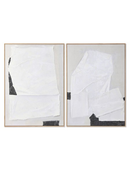 Cadre Home ESPRIT Blanc Noir Beige Abstrait 103 x 4,3 x 143 cm (2 Unités)
