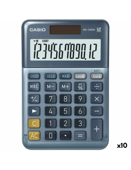 Calculatrice Casio MS-100EM Bleu (10 Unités)