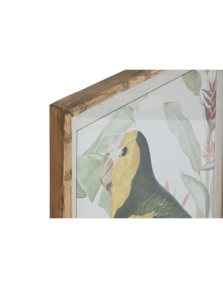Cadre Home ESPRIT Jaune Vert Perroquet Tropical 50 x 2,5 x 70 cm (2 Unités)