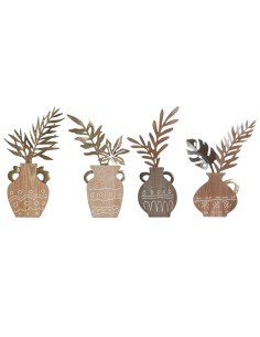 Figurine Décorative Home ESPRIT Naturel Vase Boho 28,5 x 2 x 50 cm (4 Unités)