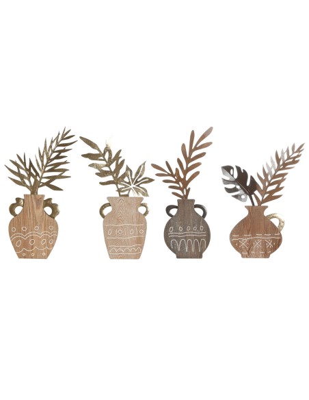 Figurine Décorative Home ESPRIT Naturel Vase Boho 28,5 x 2 x 50 cm (4 Unités)