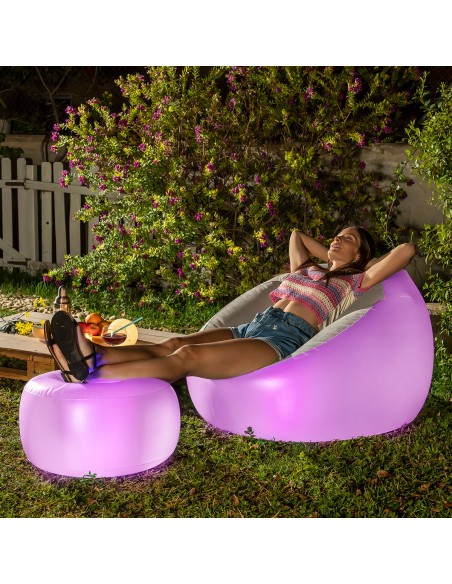 Fauteuil Gonflable avec LED Multicolore et Télécommande Chight InnovaGoods