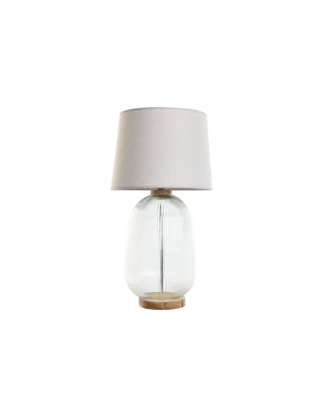 Lampe de bureau Home ESPRIT Beige Bois Verre 50 W 220 V 32 x 32 x 61 cm