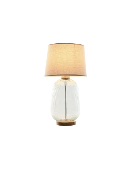 Lampe de bureau Home ESPRIT Beige Bois Verre 50 W 220 V 32 x 32 x 61 cm