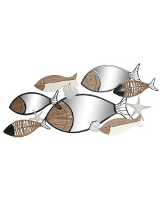 Miroir mural Home ESPRIT Noir Naturel Poissons 83 x 5,5 x 36 cm