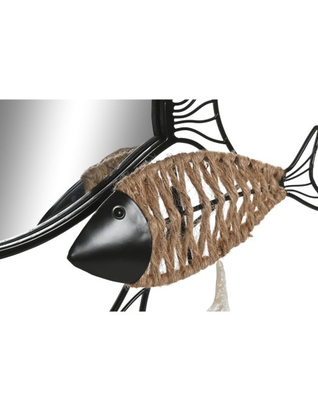 Miroir mural Home ESPRIT Noir Naturel Poissons 83 x 5,5 x 36 cm