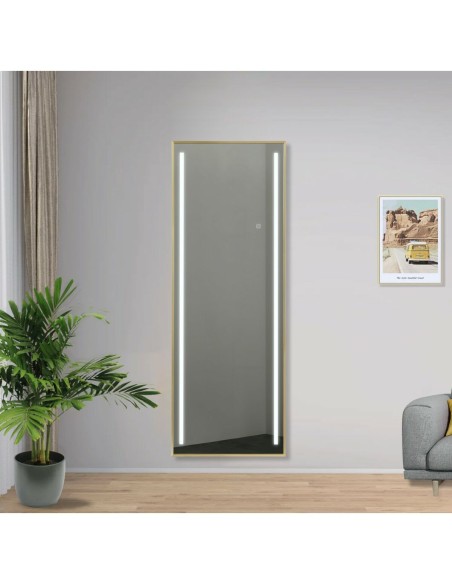Miroir sur Pied Home ESPRIT Doré Aluminium 60 x 5 x 165 cm