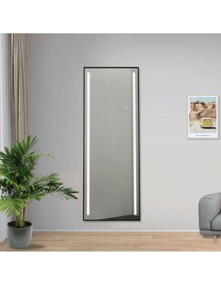 Miroir sur Pied Home ESPRIT Noir Aluminium 60 x 0,5 x 165 cm