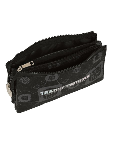 Trousse Fourre-Tout Triple Transformers Noir 22 x 12 x 3 cm