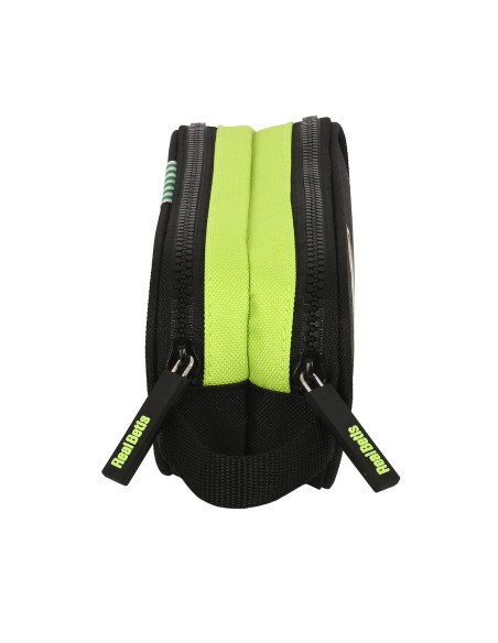 Trousse Fourre-Tout Double Real Betis Balompié Noir Citron 21 x 8 x 6 cm