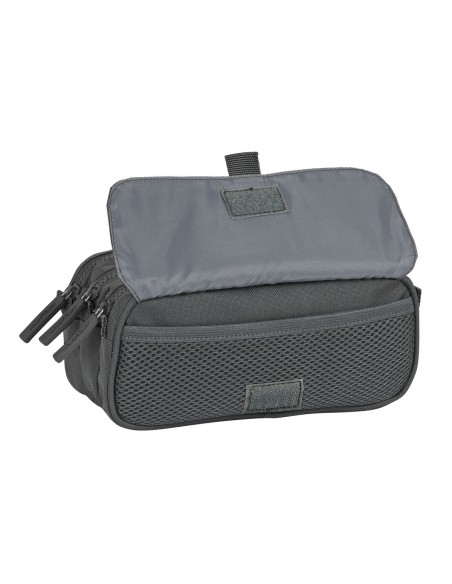 Trousse Fourre-Tout Triple Safta 21,5 x 10 x 8 cm Gris