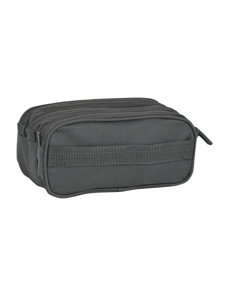 Trousse Fourre-Tout Triple Safta 21,5 x 10 x 8 cm Gris