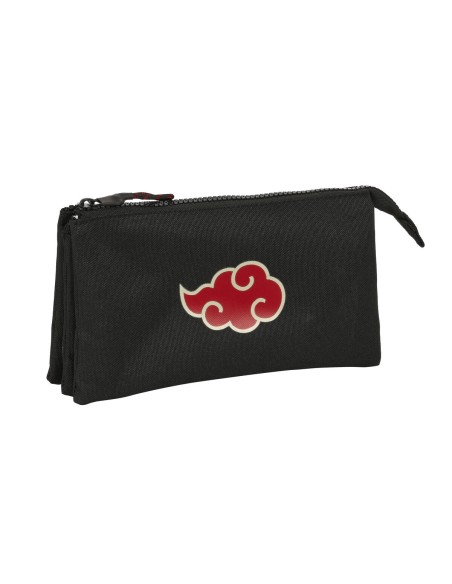 Trousse Fourre-Tout Triple Naruto Noir 22 x 12 x 3 cm