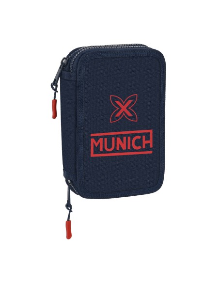 Plumier double Munich Flash Blue marine 12.5 x 19.5 x 4 cm (28 Pièces)