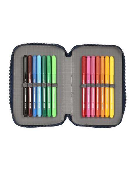 Plumier double Munich Flash Blue marine 12.5 x 19.5 x 4 cm (28 Pièces)