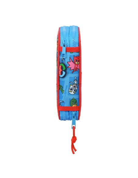 Plumier double PJ Masks Bleu 12.5 x 19.5 x 4 cm (28 Pièces)