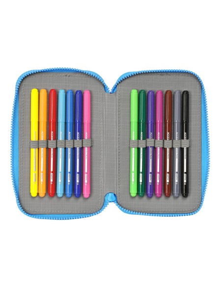 Plumier double PJ Masks Bleu 12.5 x 19.5 x 4 cm (28 Pièces)