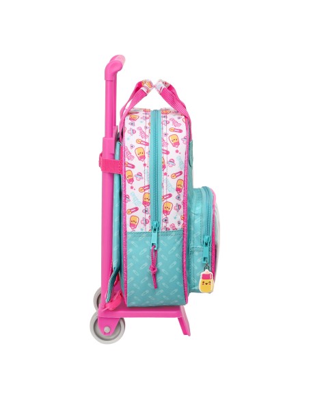Cartable à roulettes The Bellies 20 x 28 x 8 cm Violet Turquoise Blanc