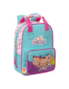 Cartable The Bellies 20 x 28 x 8 cm Violet Turquoise Blanc