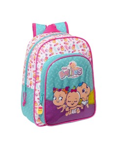 Cartable The Bellies 26 x 34 x 11 cm Violet Turquoise Blanc