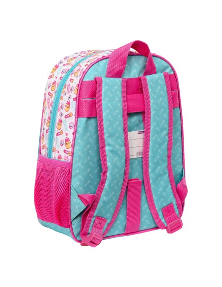 Cartable The Bellies 26 x 34 x 11 cm Violet Turquoise Blanc
