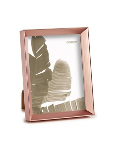 Cadre photo 17,3 x 3,3 x 22,3 cm Rose Cuivre Plastique verre (6 Unités) 2