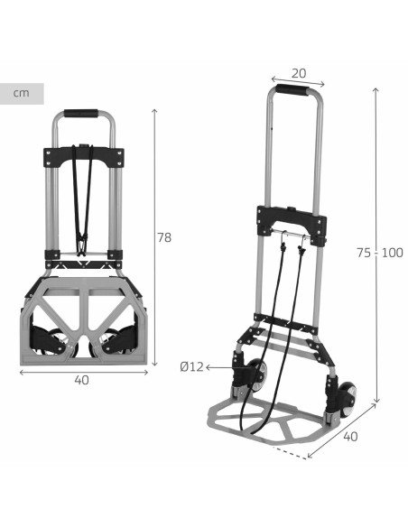 Chariot Multi-usages Aktive 40 x 100 x 40 cm (2 Unités)