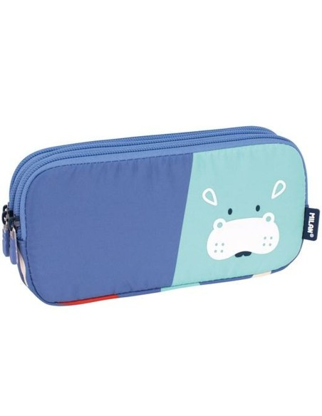 Trousse d'écolier Milan Animals Bleu 20 x 11 x 6,5 cm