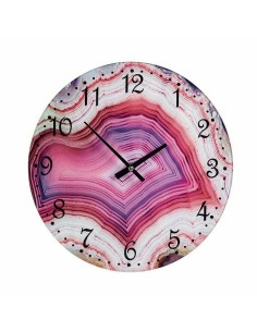 Horloge Murale Marbre Rose Verre 30 x 4 x 30 cm (4 Unités) 2