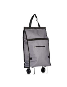 Panier à Courses Pliable Avec des roues 32 x 15 x 63 cm Gris (6 Unités) 2