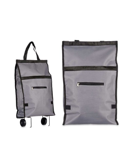 Panier à Courses Pliable Avec des roues 32 x 15 x 63 cm Gris (6 Unités)