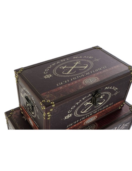 Set de boîtes décoratives Home ESPRIT Multicouleur Bois Toile