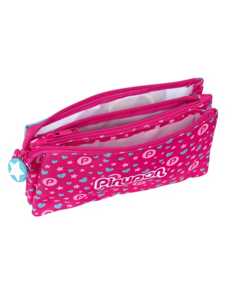 Trousse Fourre-Tout Double Pinypon Bleu Rose 22 x 12 x 3 cm