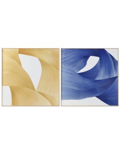 Cadre Home ESPRIT Jaune Bleu Moderne 120 x 3,5 x 120 cm (2 Unités)