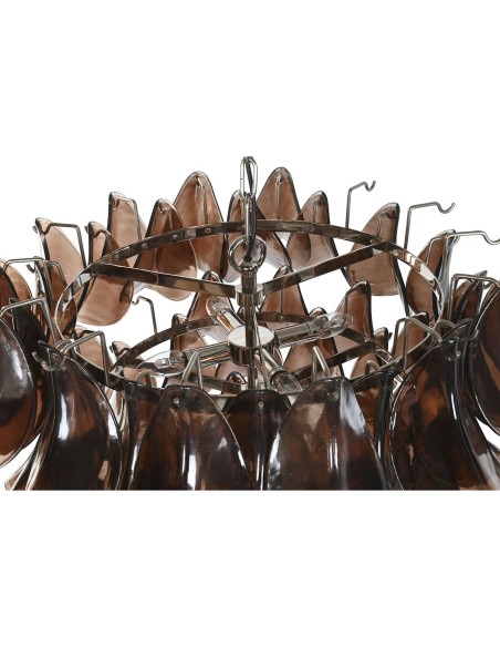 Suspension Home ESPRIT Marron Argenté Verre Acier 25 W 80 x 80 x 80 cm