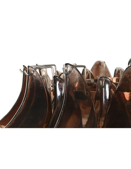 Suspension Home ESPRIT Marron Argenté Verre Acier 25 W 80 x 80 x 80 cm