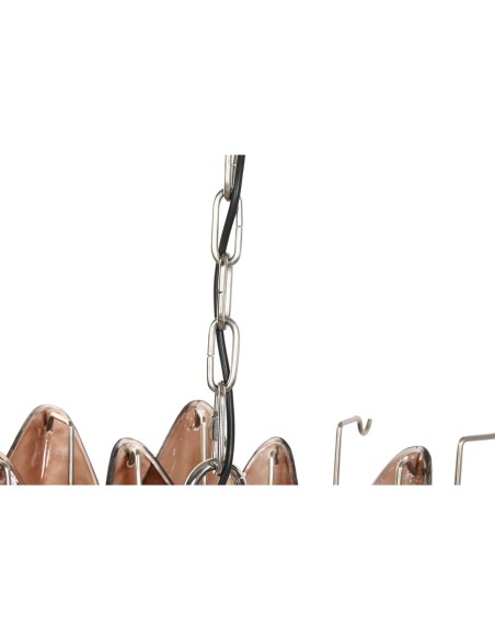 Suspension Home ESPRIT Marron Argenté Verre Acier 25 W 80 x 80 x 80 cm