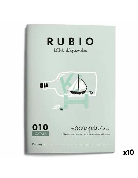 Cahier d'écriture et de calligraphie Rubio Nº10 Catalan A5 20 Volets (10 Unités)